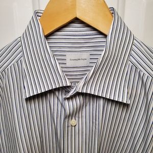 Zenga Mens Dress Shirt 17.5/44 Excellent!